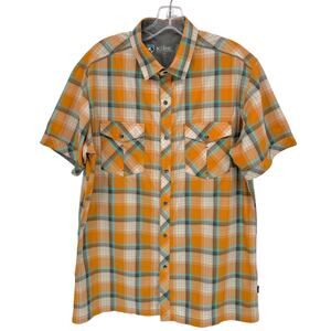 Kuhl Eluxor Shirt Mens M Short Sleeve Pearl Snap Plaid Button Up Outdoor Hiking